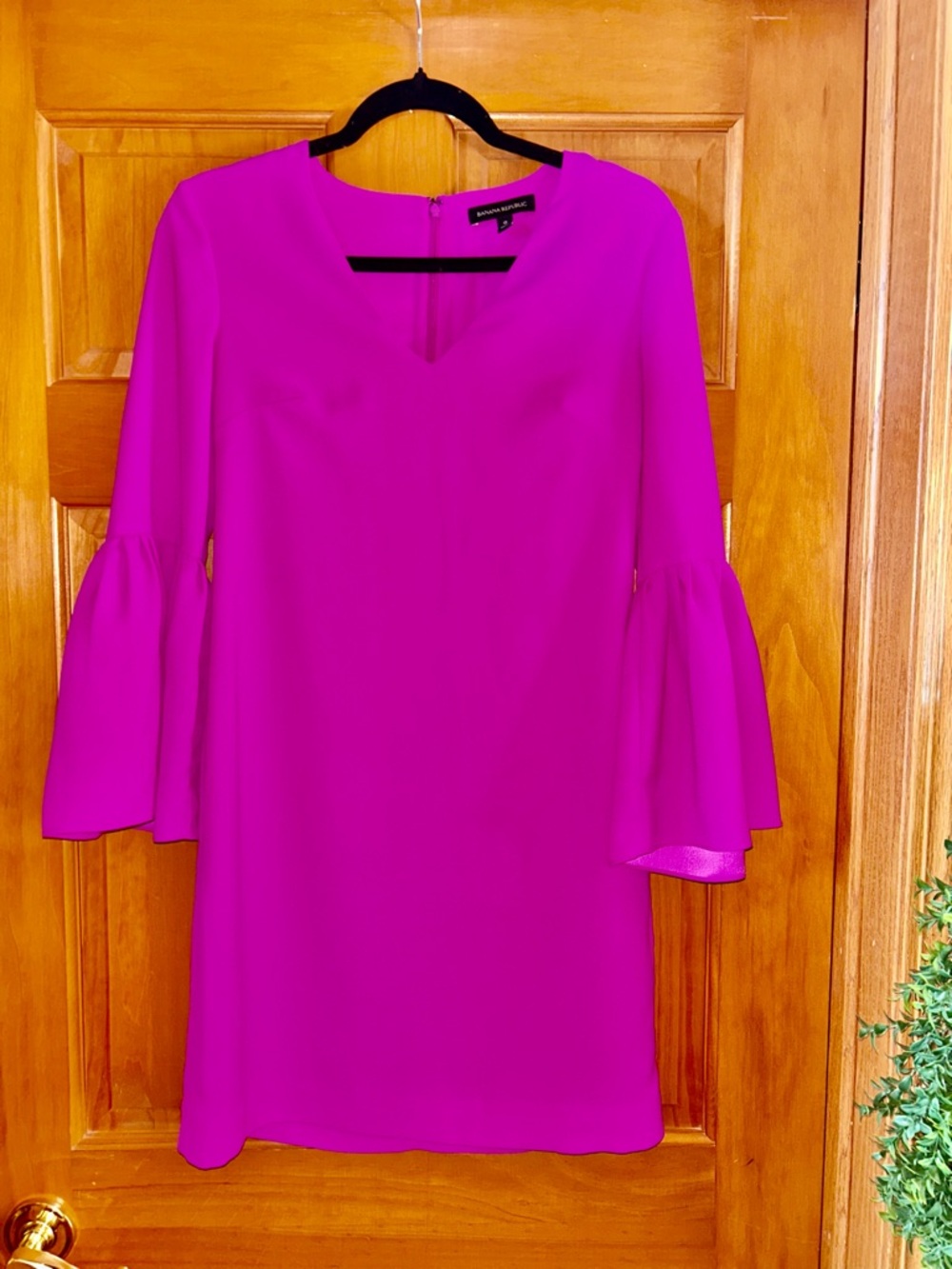Banana Republic Hot Pink Bell-Sleeve Shift Dress